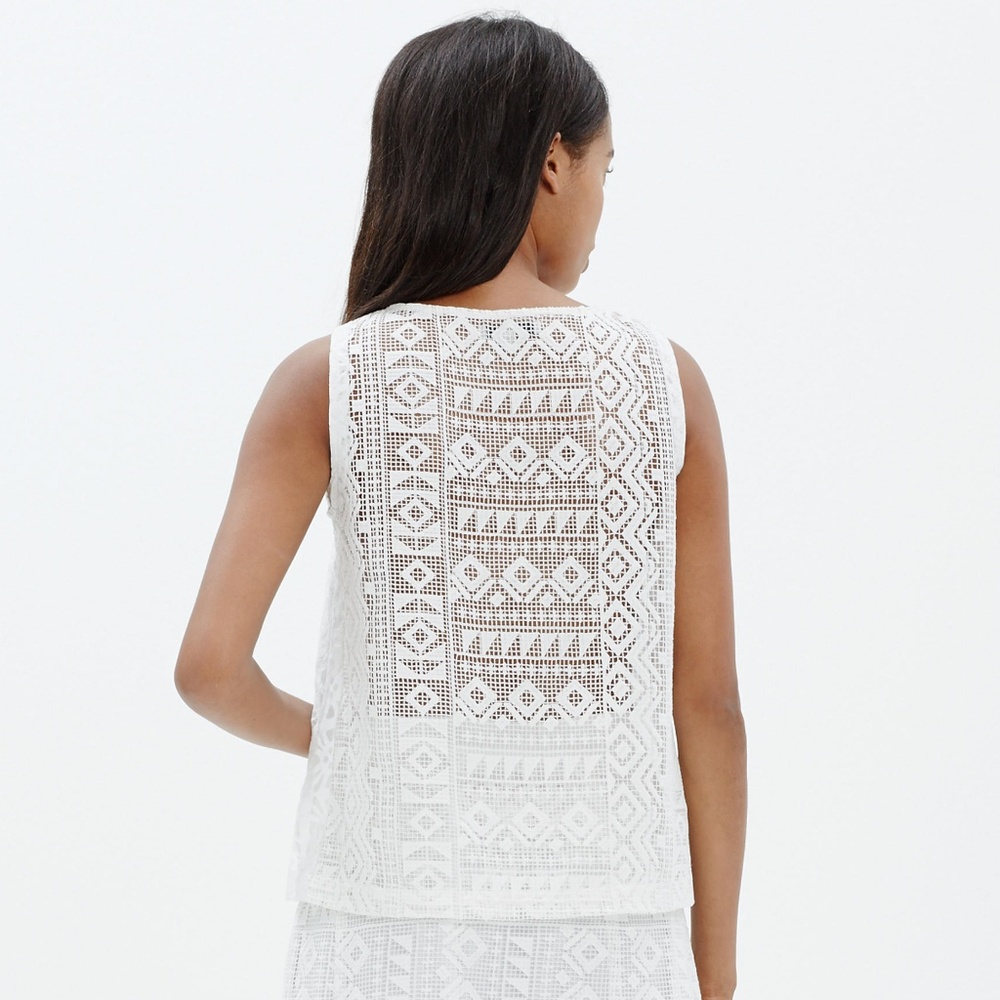 Geo-Lace Eyelet Tank